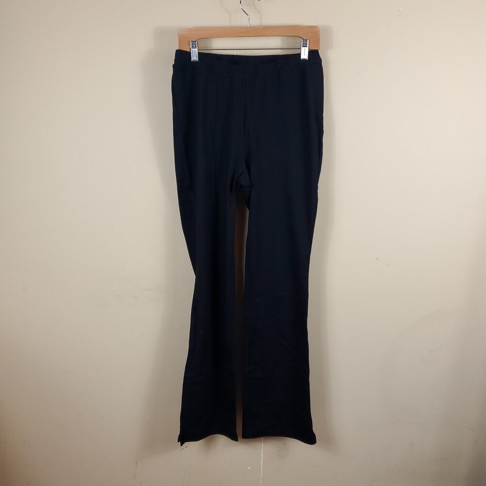 Woman Within 7-Day Knit Wide Leg Pant in Black Size 12 Tall